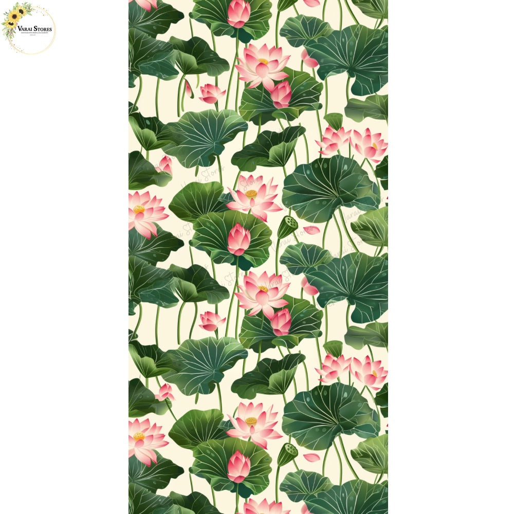Pichwai Lotus - Fabric (8x4) Feet With Pole Pocket
