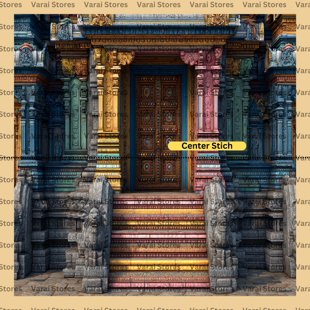 Temple Architecture - Fabric With Pole Pocket