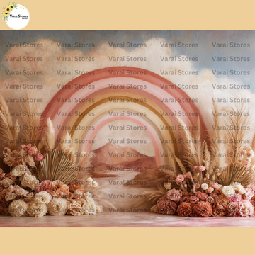 Peach Boho - Baby Printed Backdrops - PREMIUM FABRIC