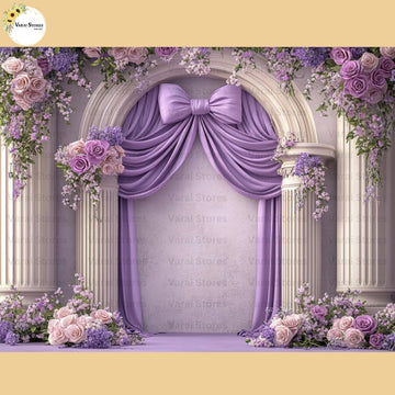Lavender Bow Arch - Baby Printed Backdrops - PREMIUM FABRIC