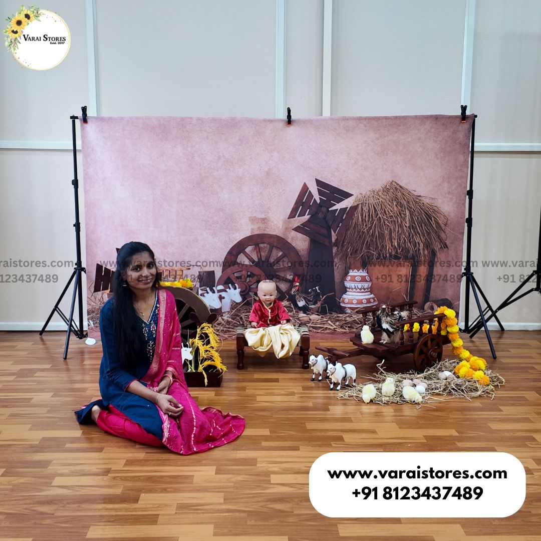 Pongal (Type 2) - Baby Printed Backdrops - PREMIUM FABRIC