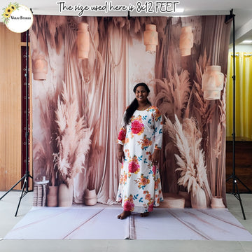 Boho Curtain Type 1 - Printed Lifestyle Backdrop - PREMIUM FABRIC