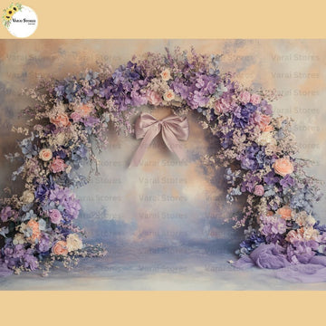 Lica Flower Bow - Baby Printed Backdrops - PREMIUM FABRIC