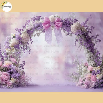 Purple Bow Arch - Baby Printed Backdrops - PREMIUM FABRIC