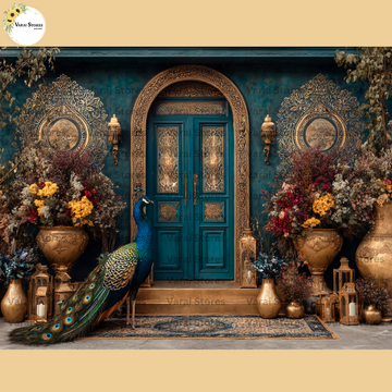 Golden Vases - Baby Printed Backdrops - PREMIUM FABRIC