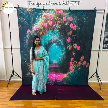 Lalbagh Garden With Purple Floor - Printed Lifestyle Backdrop - PREMIUM FABRIC
