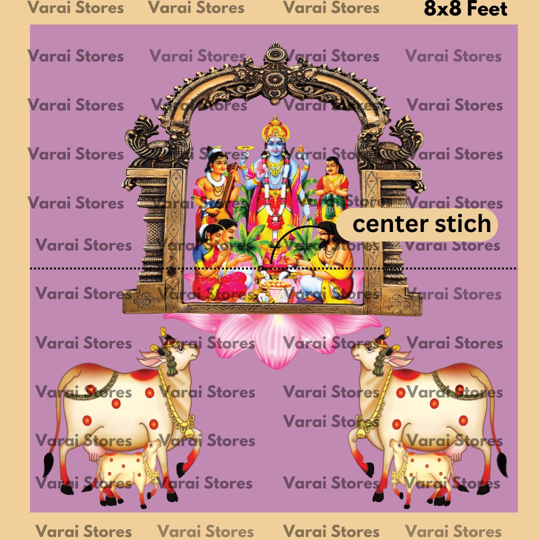 Sathyanarayana Swamy Prabhavali - Fabric With Pole Pocket