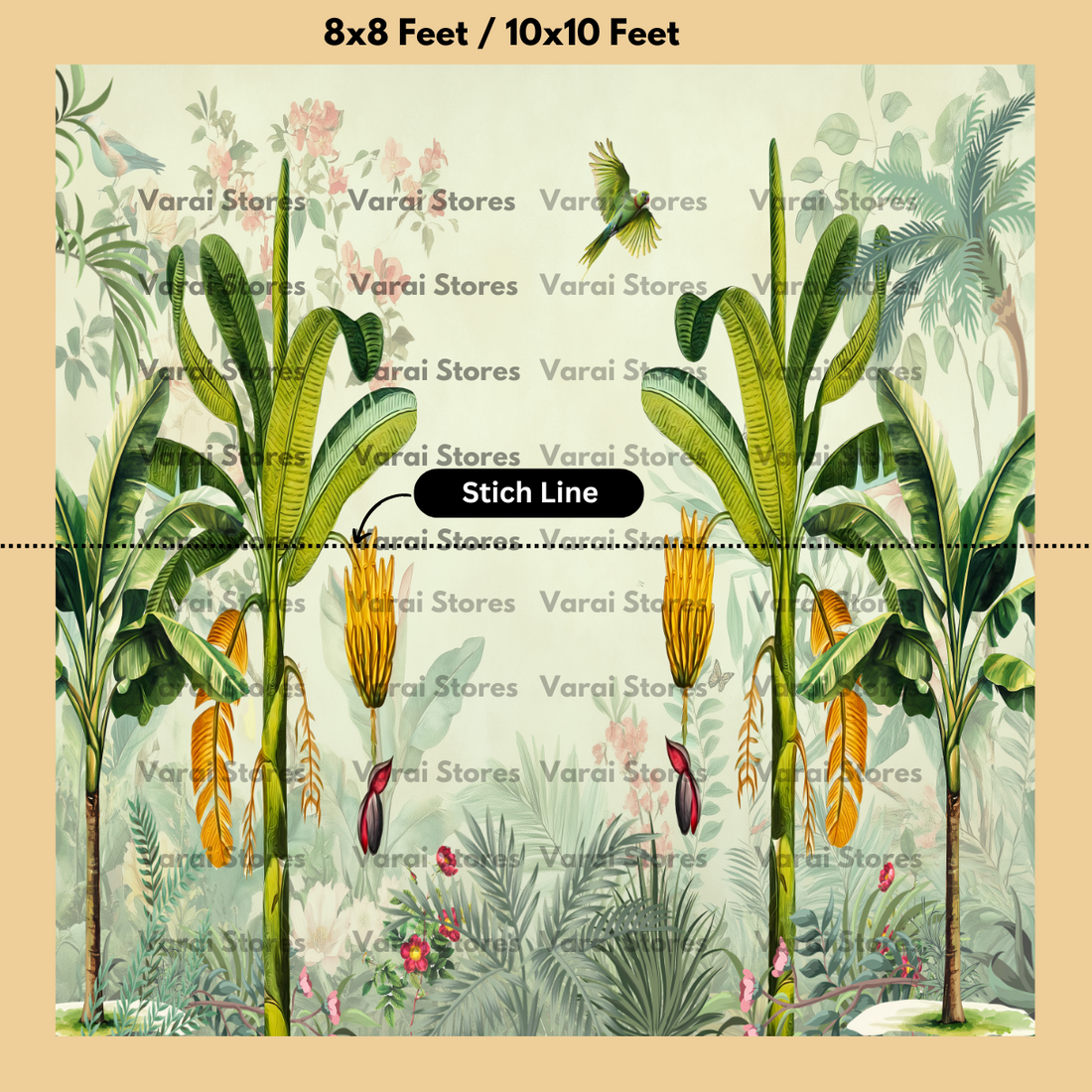 Boho Banana Tree - Fabric With Pole Pocket