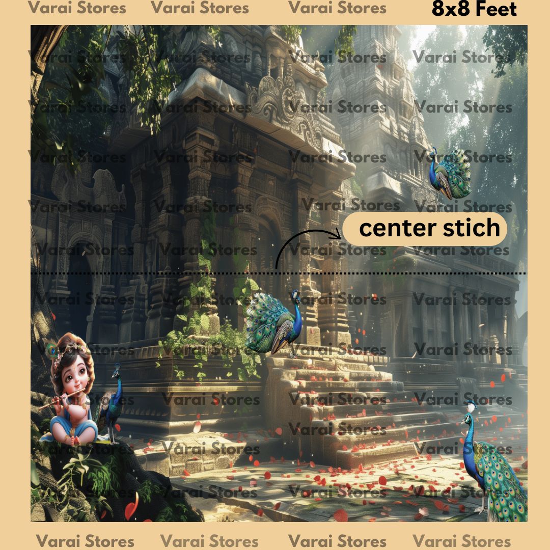 Musical Krishna  - Fabric With Pole Pocket