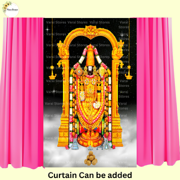 Prabhavali Perumal - Fabric (8x4) Feet With Pole Pocket