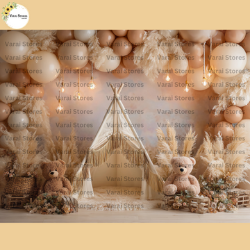 Boho Balloons - Baby Printed Backdrops - PREMIUM FABRIC