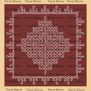 Squar Kolam - Fabric With Pole Pocket