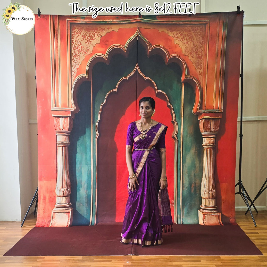 Madura Palace With Brown Floor - Printed Lifestyle  Backdrop - PREMIUM  FABRIC