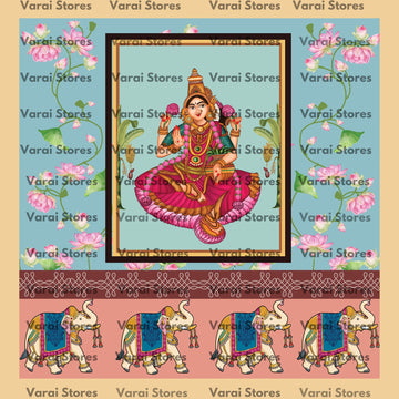 Mahalakshmi Lotus - Fabric With Pole Pocket