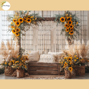 Vibrant Sunflowers - Baby Printed Backdrops - PREMIUM FABRIC
