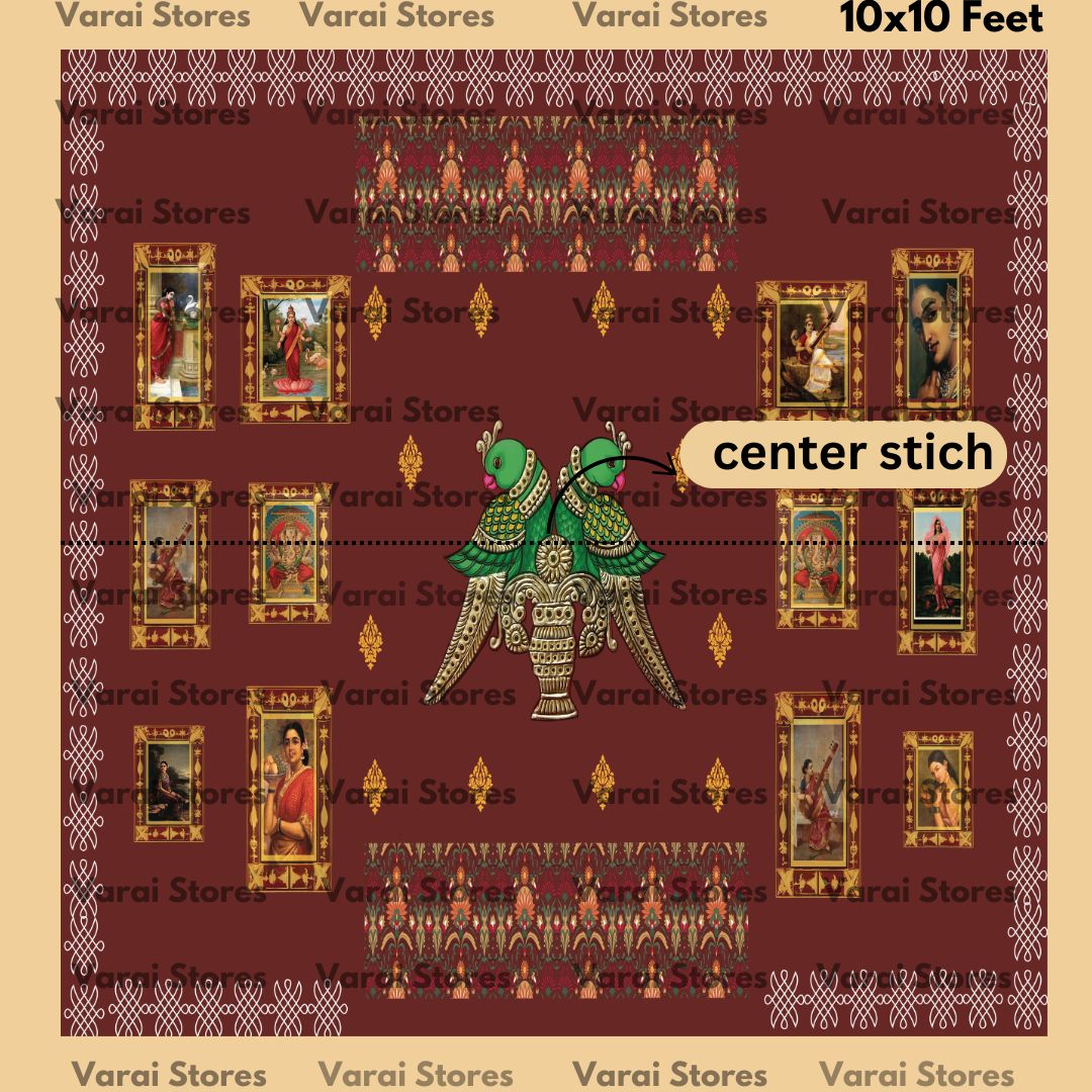 Classic Tanjore art  -  Fabric With Pole Pocket