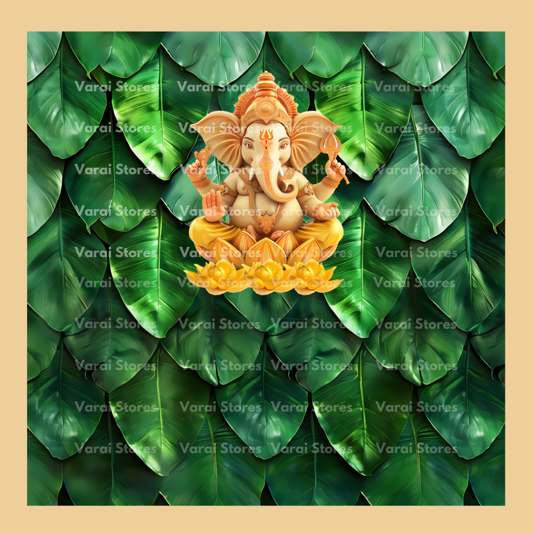 Banana Leaf Ganesha - Fabric With Pole Pocket