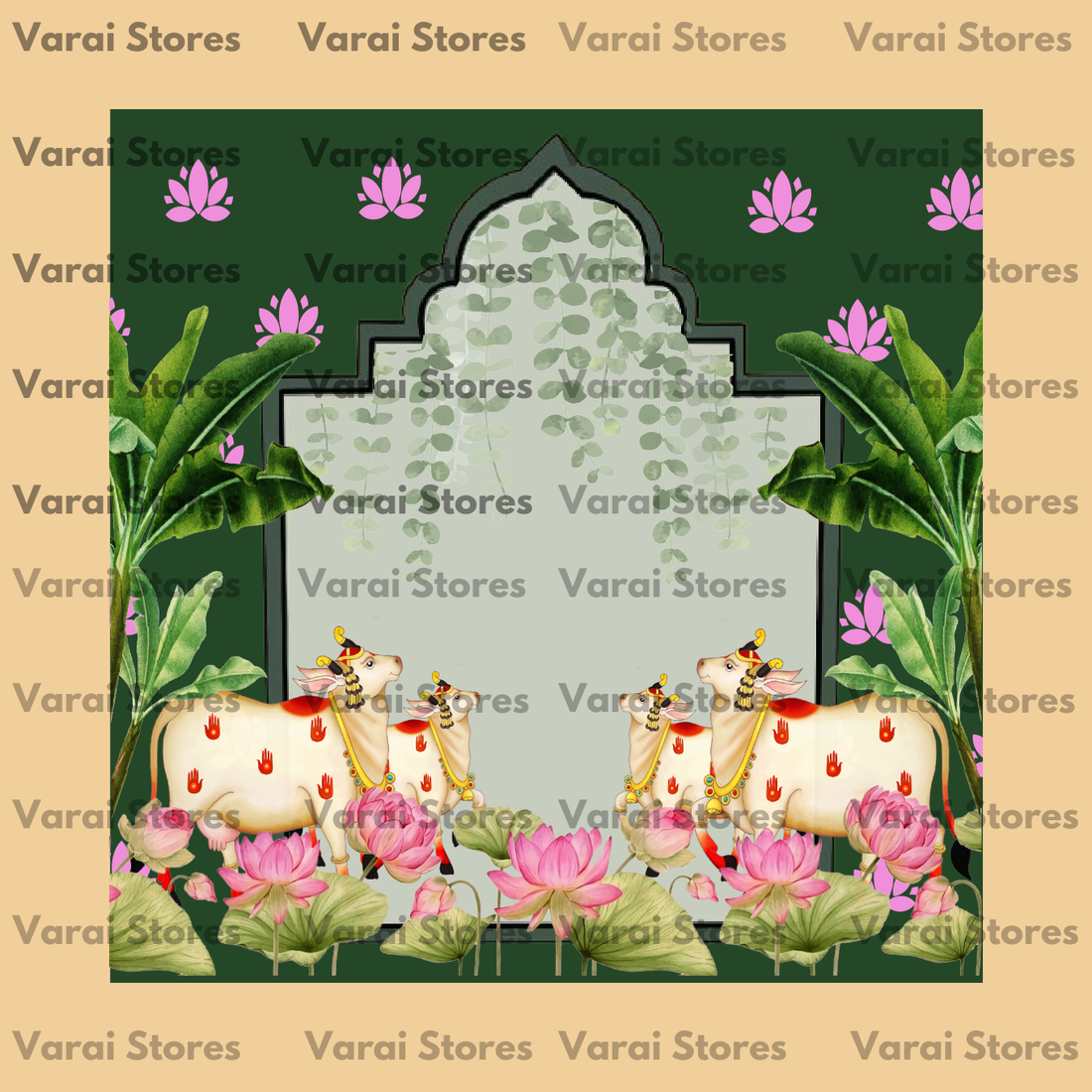 Pichwai Decor (Type 1) - Fabric With Pole Pocket