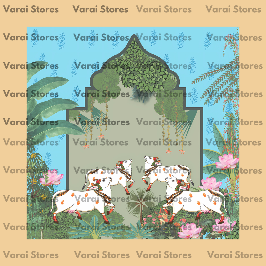 Pichwai Decor  Type 2 - Fabric With Pole Pocket