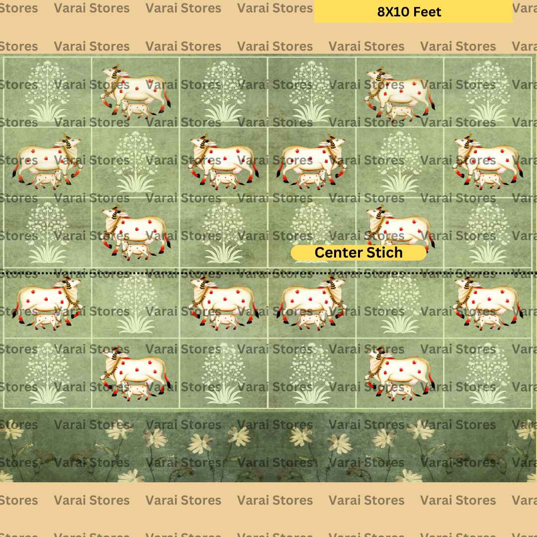 Pastel Pichwai  Wall  -  Fabric With Pole Pocket