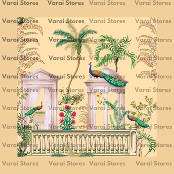 Arch Palace: Pastel Brown - Fabric (8x8) Feet With Pole Pocket