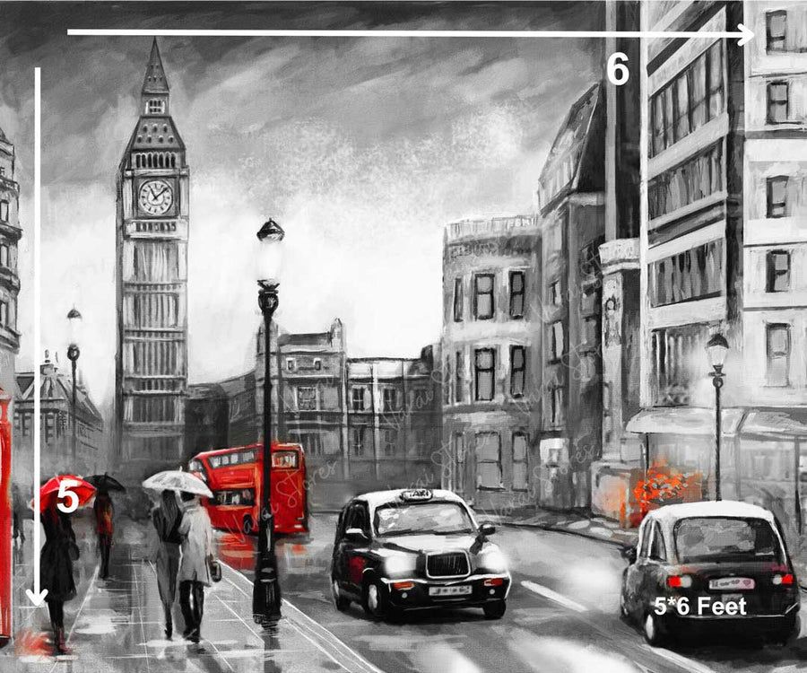 Busy Street - Fabric (5x6) Feet