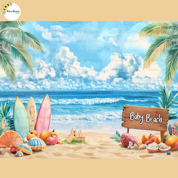 Baby Beach - Baby Printed Backdrops - PREMIUM FABRIC