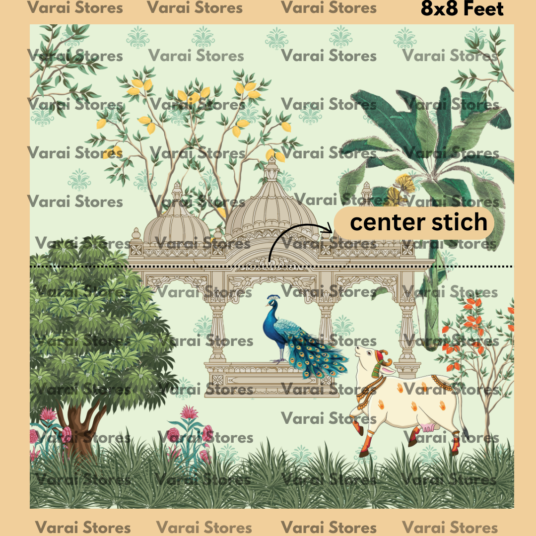 Charming Peacock - Fabric With Pole Pocket