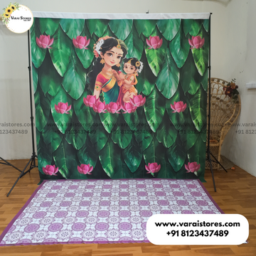 Banana Leaf Annaprasana GIRL - Fabric With Pole Pocket