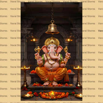 Ganesha (Type 8) - Fabric (8x5) Feet With Pole Pocket