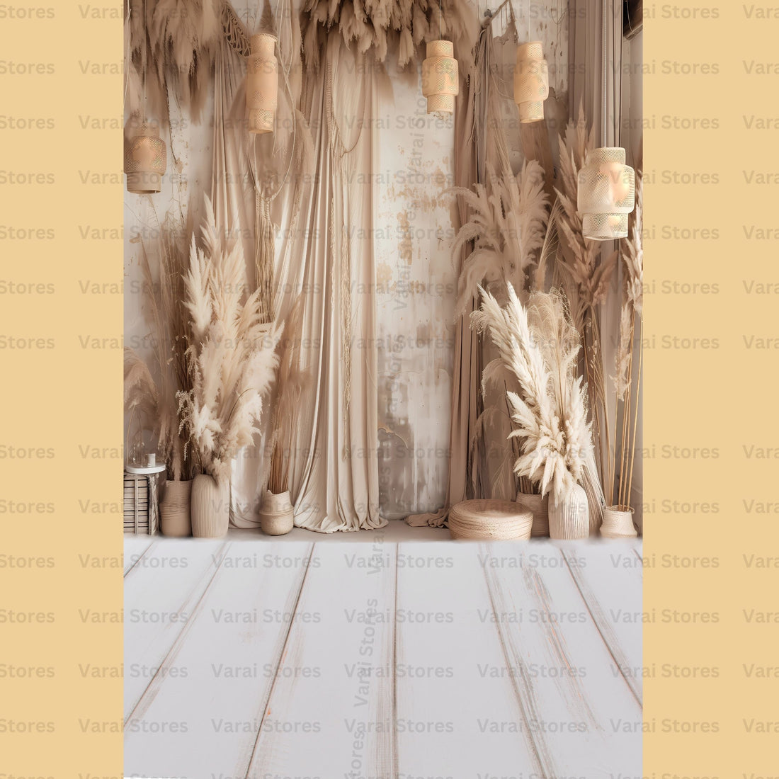 Boho Curtain Type 1  -   Printed  Lifestyle Backdrop - PREMIUM FABRIC