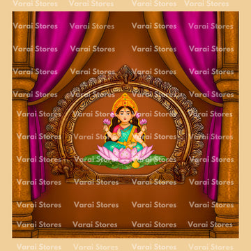 Arch Temple With Mahalashmi - Fabric (8x8) Feet With Pole Pocket