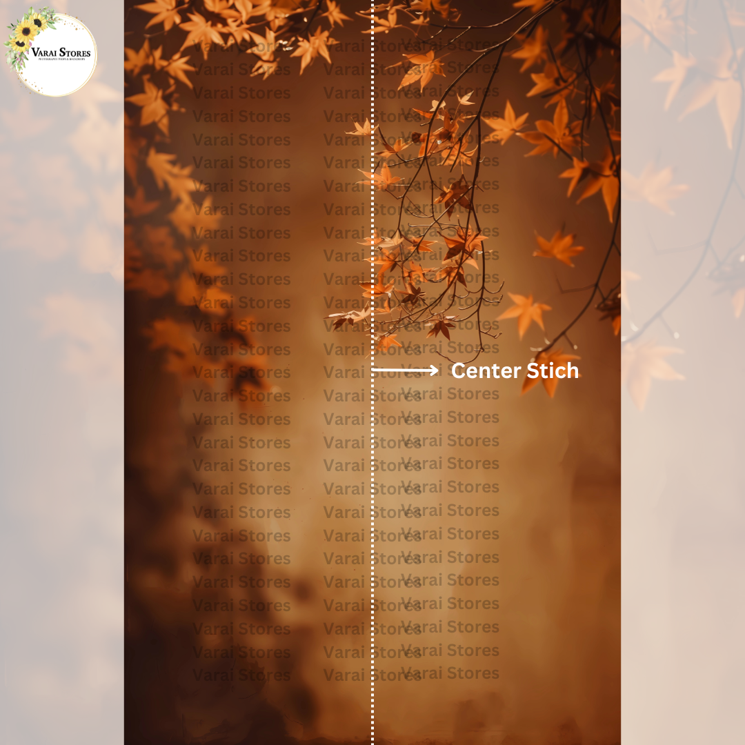 Brown Maple Leaf - Printed Lifestyle Backdrop - PREMIUM  FABRIC