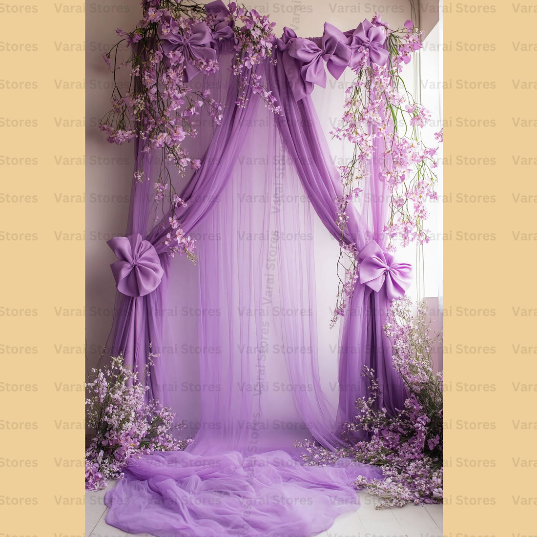 Purple Bow - Printed Lifestyle  Backdrop - PREMIUM FABRIC