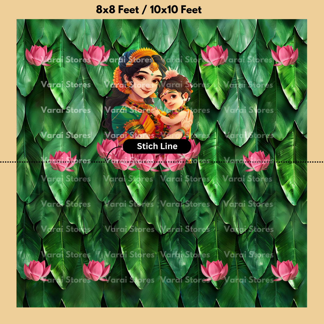 Banana Leaf Annaprasana BOY - Fabric With Pole Pocket