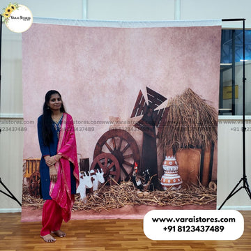 Pongal (Type: 2) - Fabric (8x8) Feet - Printed Backdrop