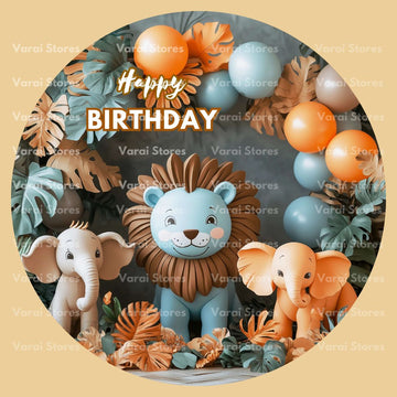 Circle Birthday Backdrop - 16