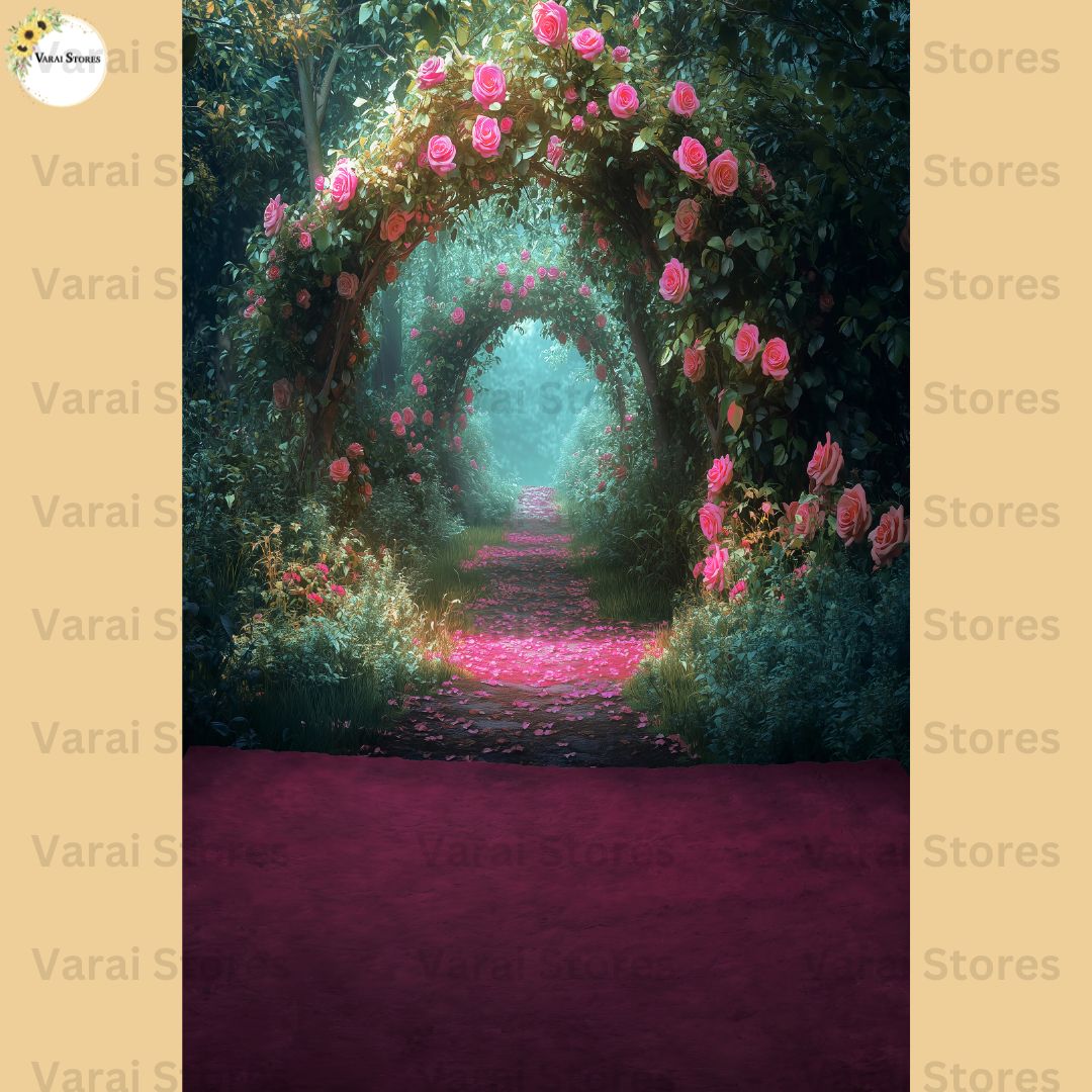 Lalbagh Garden With Purple Floor - Printed Lifestyle Backdrop -  PREMIUM FABRIC
