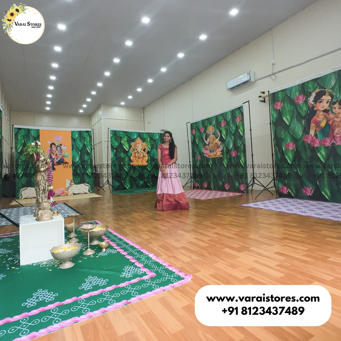 Banana Leaf Annaprasana GIRL - Fabric With Pole Pocket