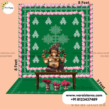 Lotus Kolam - Fabric With Pole Pocket