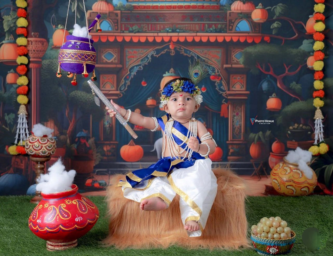 Vrindavan -  Baby Printed Backdrops - PREMIUM FABRIC