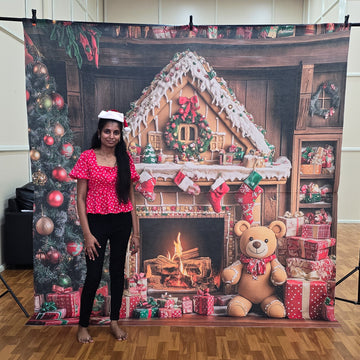 Christmas Teddy - Fabric (8x8) Feet