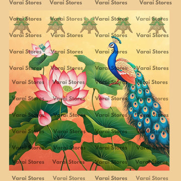 Lotus, Peacock & Parrot - Fabric (8x8) Feet With Pole Pocket