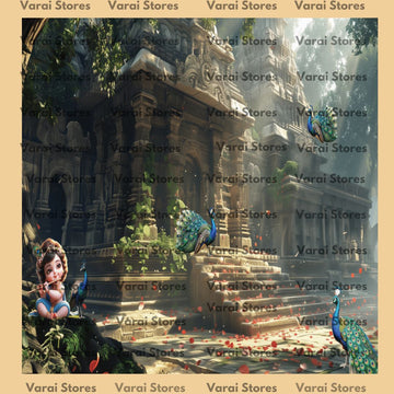 Musical Krishna  - Fabric With Pole Pocket