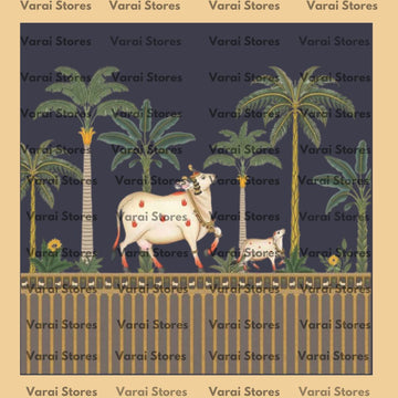 Classic Surabi Pichwai  -  Fabric With Pole Pocket