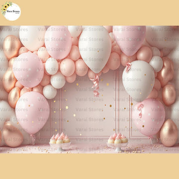 Polka Dot Balloons -  Baby Printed Backdrops - PREMIUM FABRIC