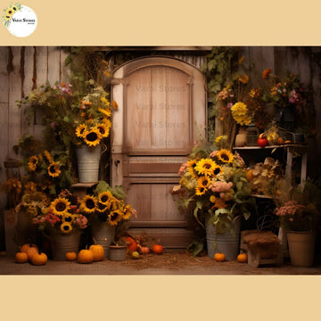Sunflower Doorway -  Baby Printed Backdrops - PREMIUM FABRIC
