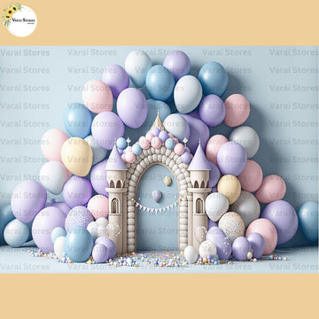 Balloon Castle -  Baby Printed Backdrops - PREMIUM FABRIC