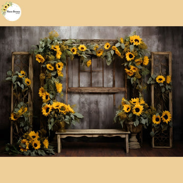 Sunflower Stand - Baby Printed Backdrops - PREMIUM FABRIC