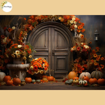 Pumpkin Doorway -  Baby Printed Backdrops - PREMIUM FABRIC